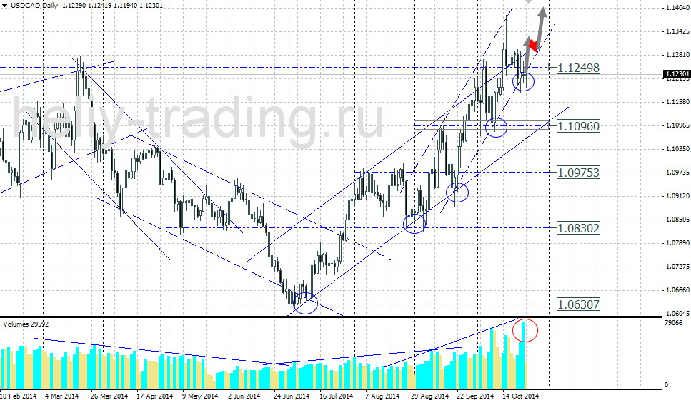 Технический прогноз по USDCAD на 27.10.2014 – 31.10.2014