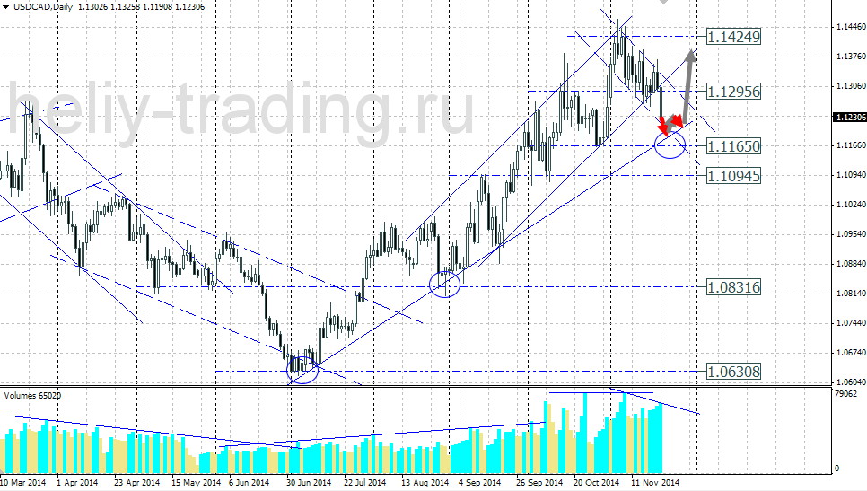 Технический прогноз по USDCAD на 24.11.2014 – 28.11.2014
