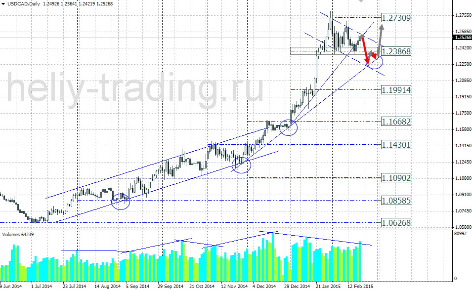 Технический прогноз по USDCAD на 23.02.2015 – 27.02.2015