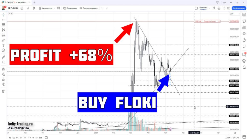 Обучение трейдингу и инвестициям по криптовалюте FLOKI +68%