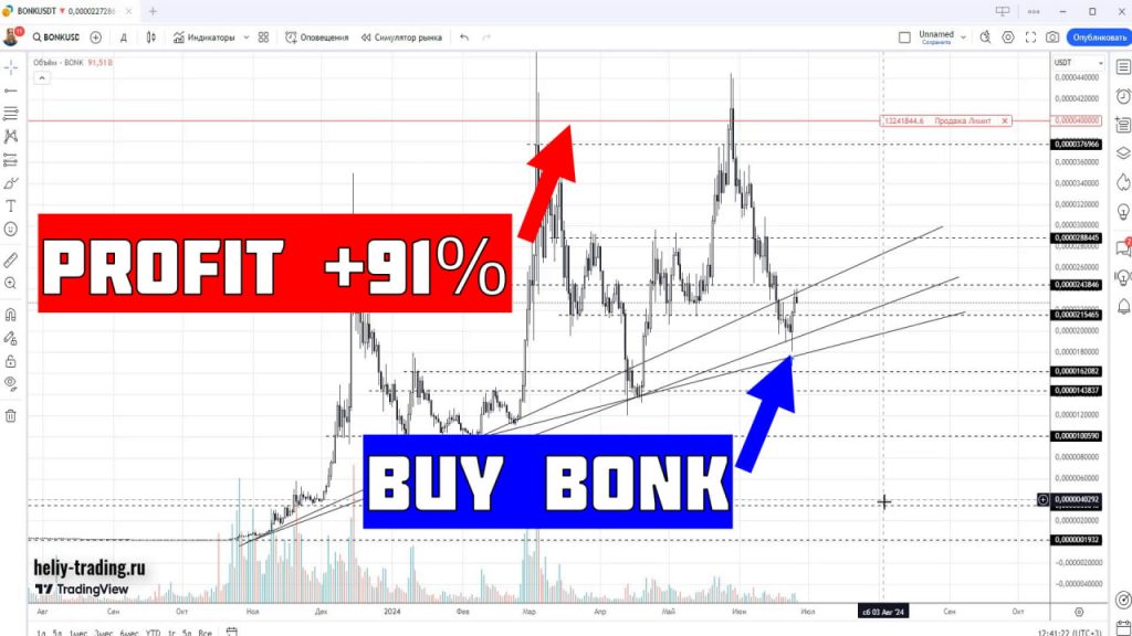 Обучение трейдингу и инвестициям по криптовалюте BONK +91%
