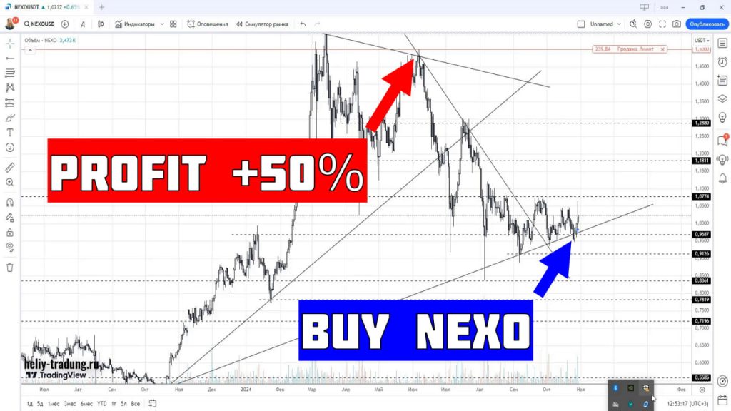 Обучение трейдингу и инвестициям по криптовалюте NEXO +50%